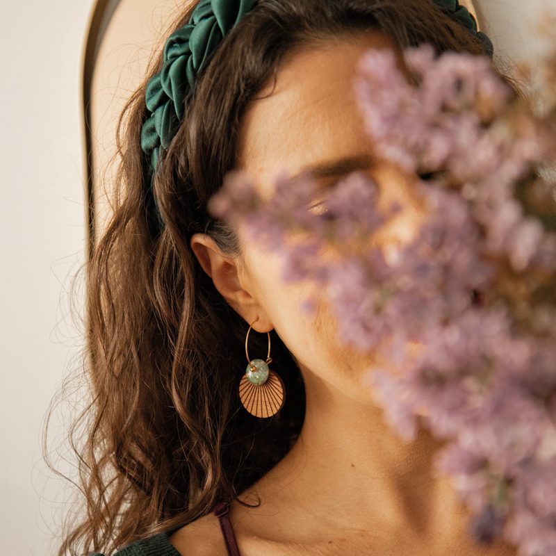 boucles d'oreilles en bois et bijoux en bois, bijoux fait main, Martho, Minoë, HANA