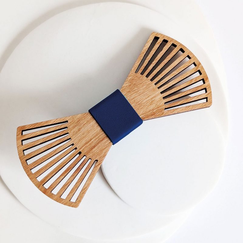 Barrette en bois et cuir et simili cuir, bijoux en bois, MARTHO