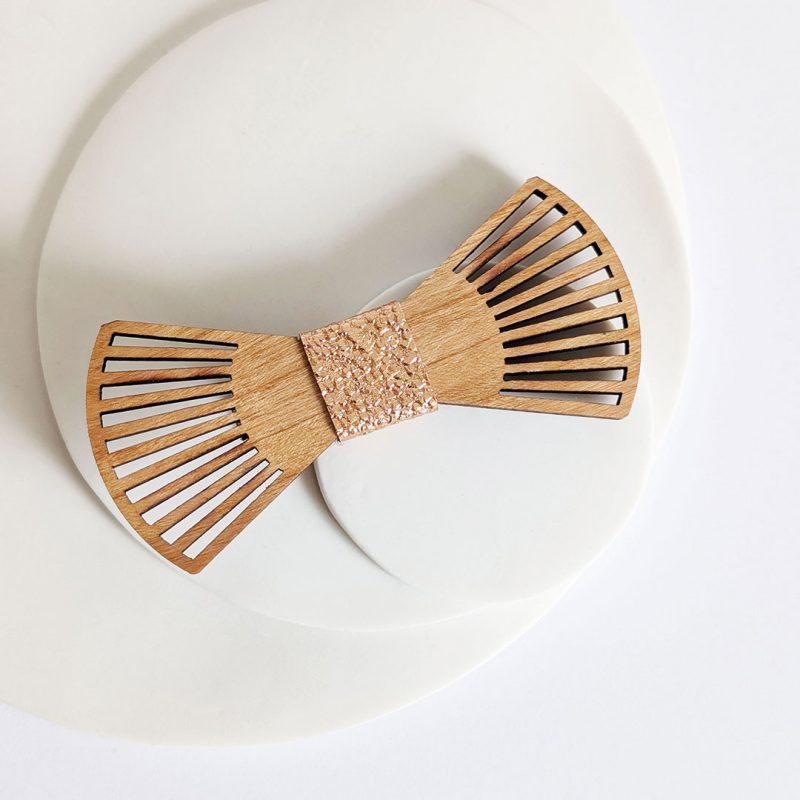 Barrette en bois et cuir et simili cuir, bijoux en bois, MARTHO