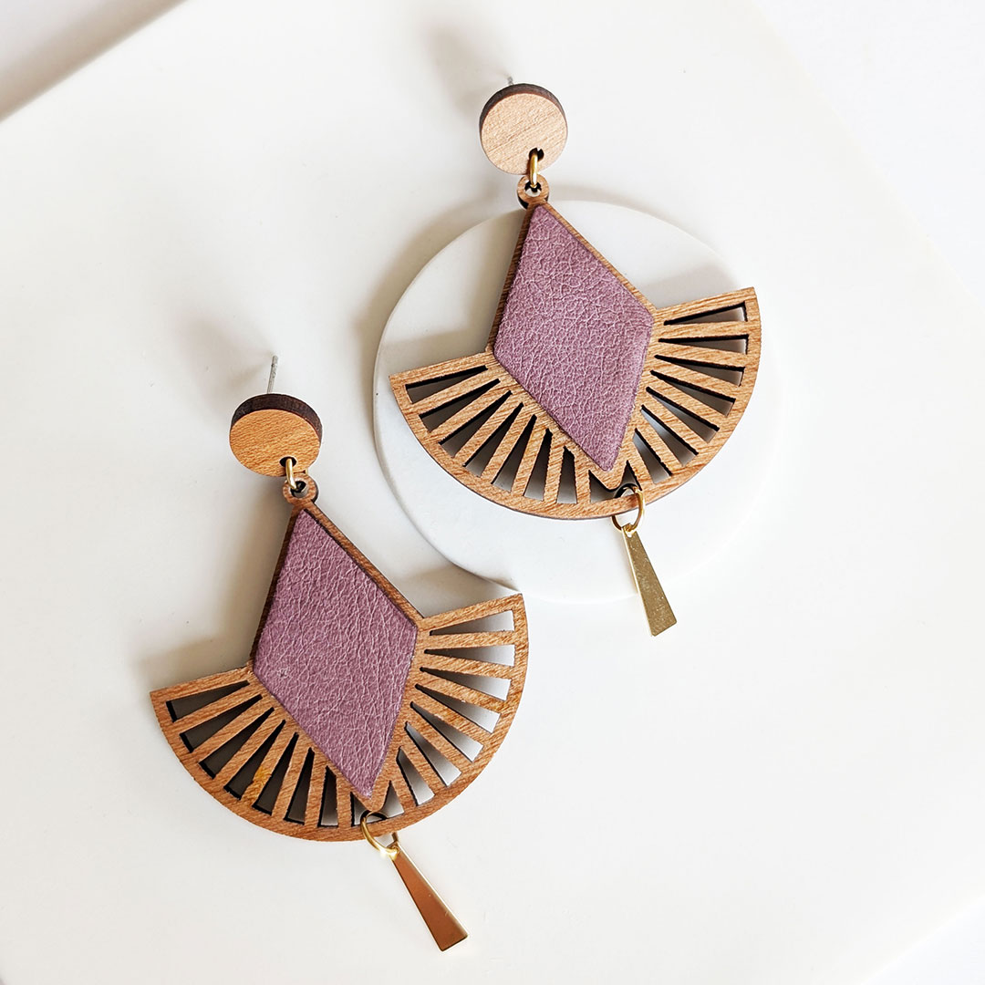 boucles d'oreilles clip pour oreilles non percées, bijoux clip pour oreilles non percées, bijoux cuir, MALLOW