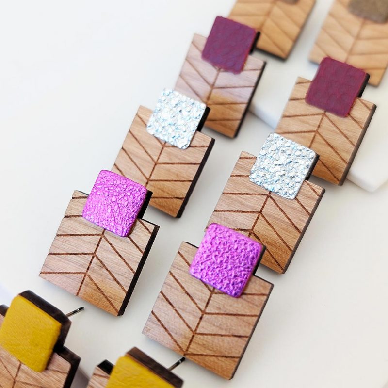 bijoux en bois, boucles d'oreilles en bois, bijoux inca, inspiration inca, Martho, modèles INKKA
