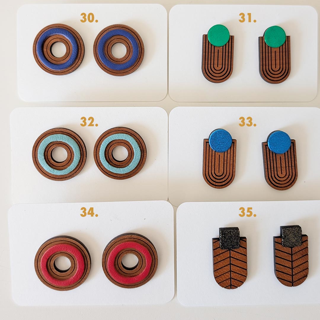 bijoux en bois, boucles d'oreilles en bois, bijoux fait main, Martho